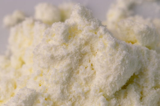 Close-up of freeze-dried breast milk powder texture, preserved human milk for convenient infant feeding and storage, Milk by Mom breast milk freeze-drying service