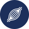 Navy blue circular icon with a white symbol representing the structure of muscle fibers, symbolizing the preservation of protein integrity during the freeze-drying process of breast milk