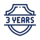 Blue shield badge icon with “3 Years” text representing quality assurance, safety, and trusted experience in breast milk freeze-drying services by Milk by Mom