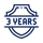 Blue shield badge icon with “3 Years” text representing quality assurance, safety, and trusted experience in breast milk freeze-drying services by Milk by Mom